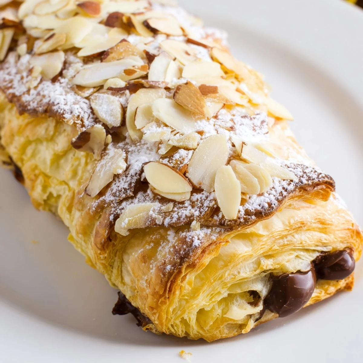 Golden-brown Chocolate Breakfast Pastry dusted with powdered sugar on a wire rack.