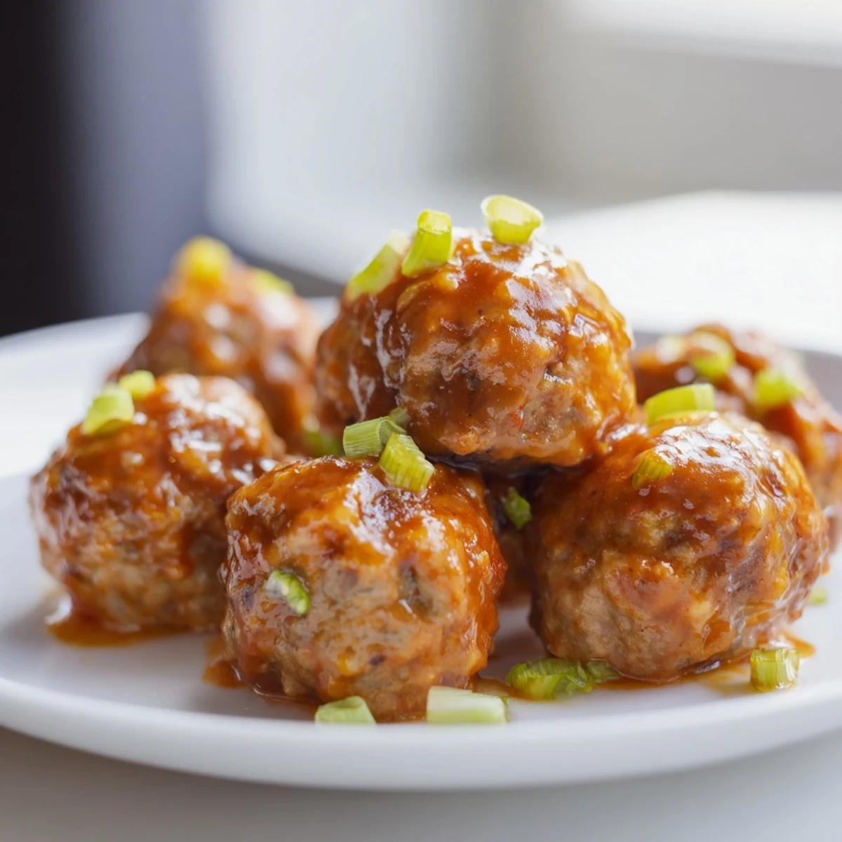 Golden brown Touchdown Buffalo Chicken Meatballs tossed in zesty buffalo sauce, ready to be dipped and enjoyed at a party.