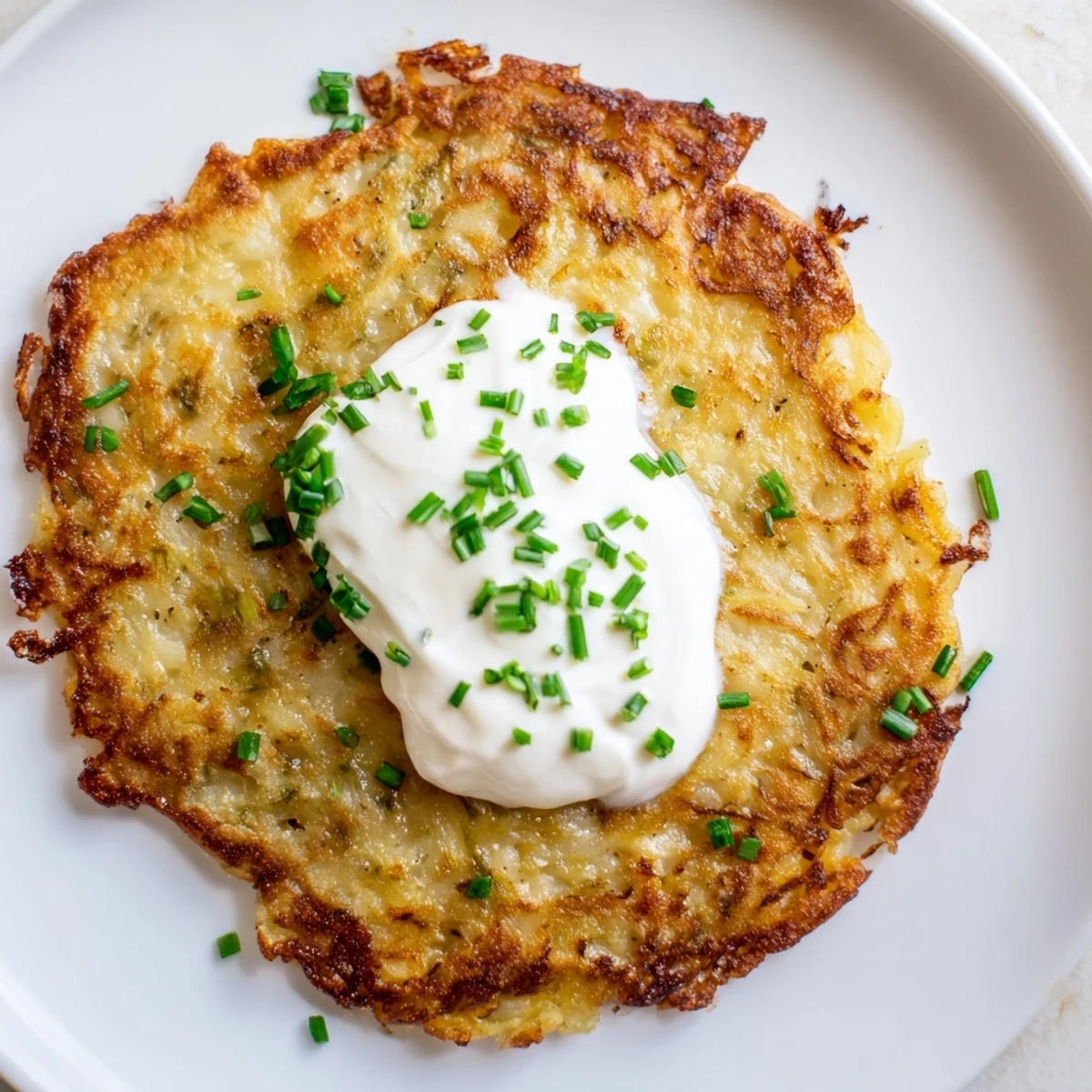 A rustic platter of Irish Boxty with Sour Cream is served alongside crispy bacon, highlighting a hearty breakfast or side dish.