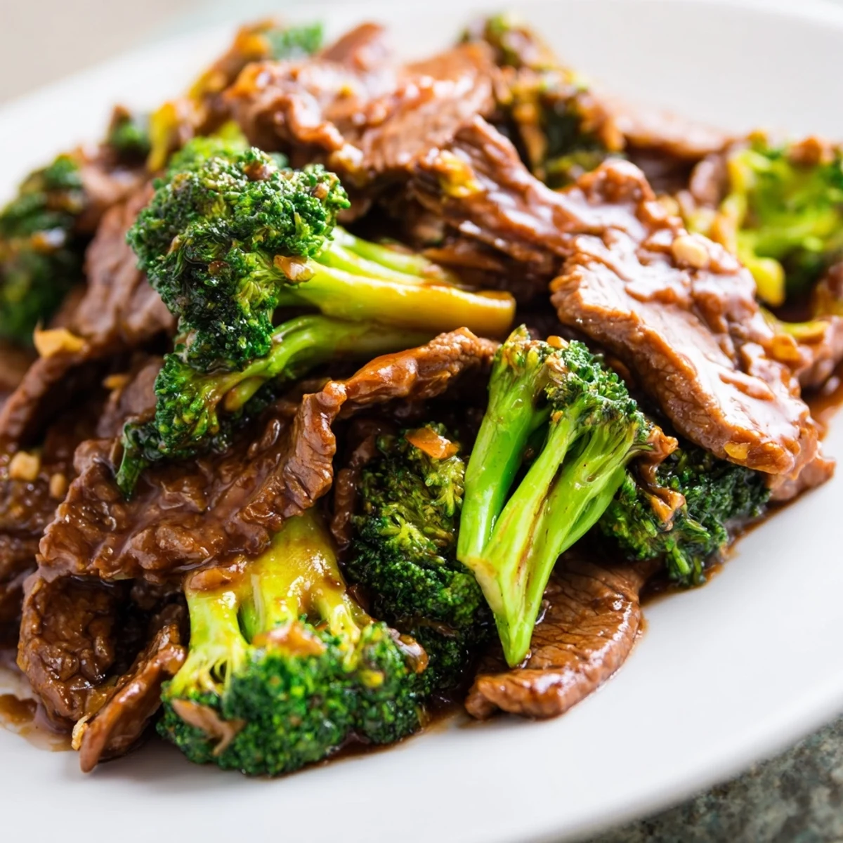 Tender beef and crisp broccoli in glossy soy sauce, served over steaming white rice for a classic Beef and Broccoli with Soy Sauce.