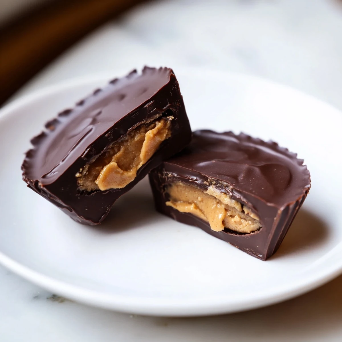 Golden melted chocolate shells the decadent peanut butter center in these irresistible Chocolate Peanut Butter Cups for a sweet treat.