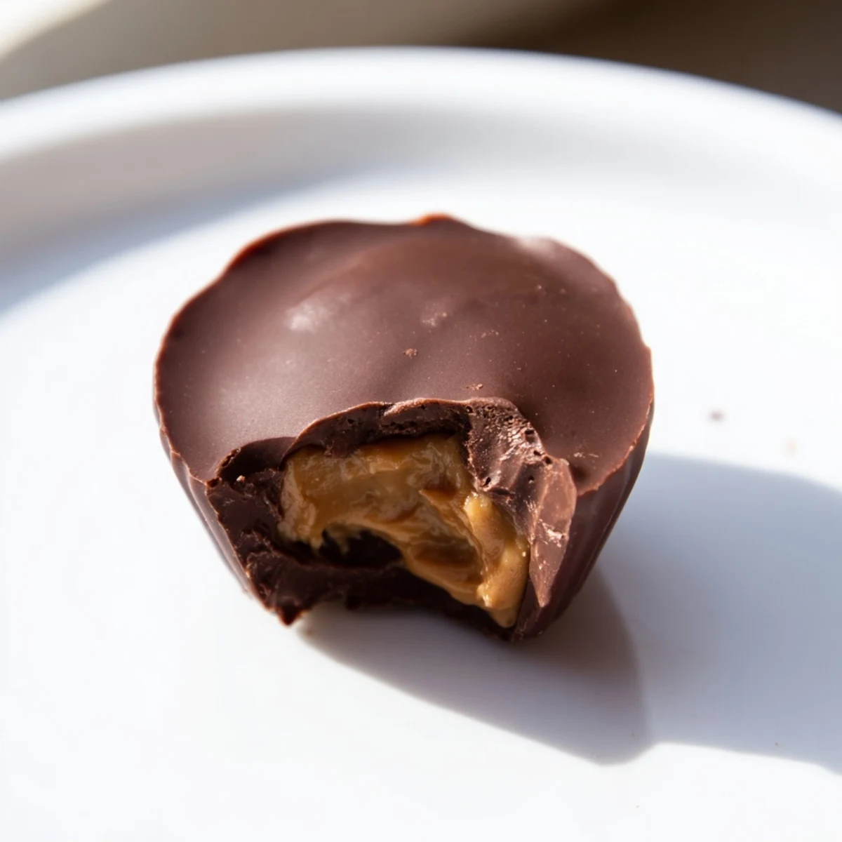 This photo captures the texture of Chocolate Peanut Butter Cups on a cooling rack with vintage linen nearby.