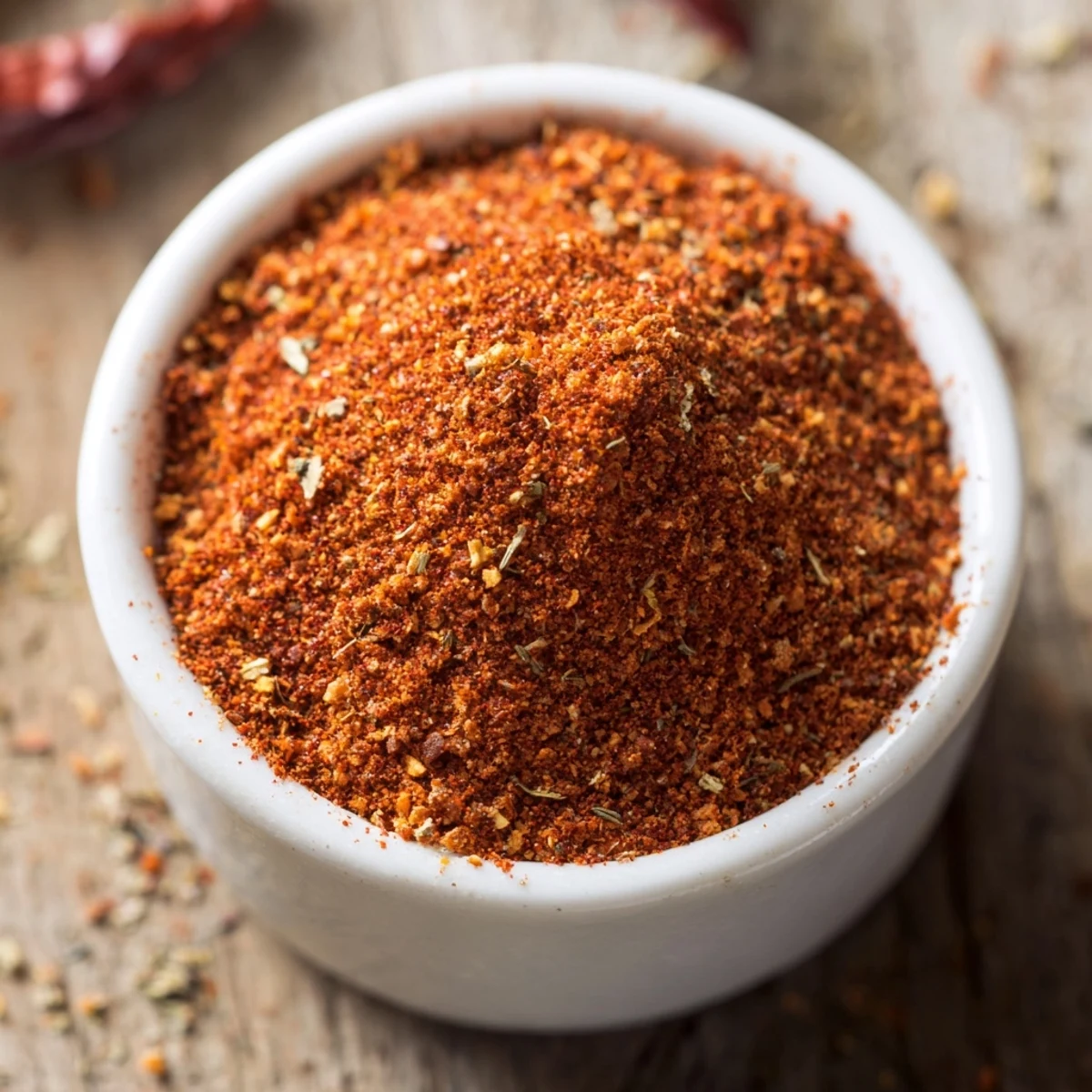 A jar of Easy Homemade Taco Seasoning Mix next to fresh spices and a small bowl