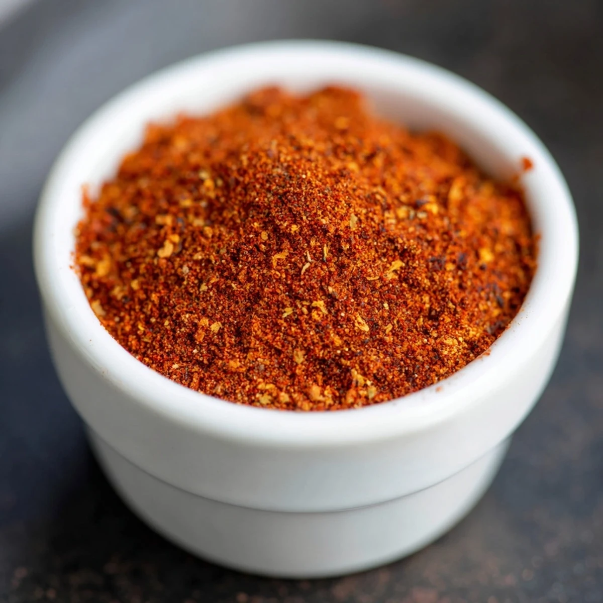 Close-up of Easy Homemade Taco Seasoning Mix in a clear jar with measuring spoon