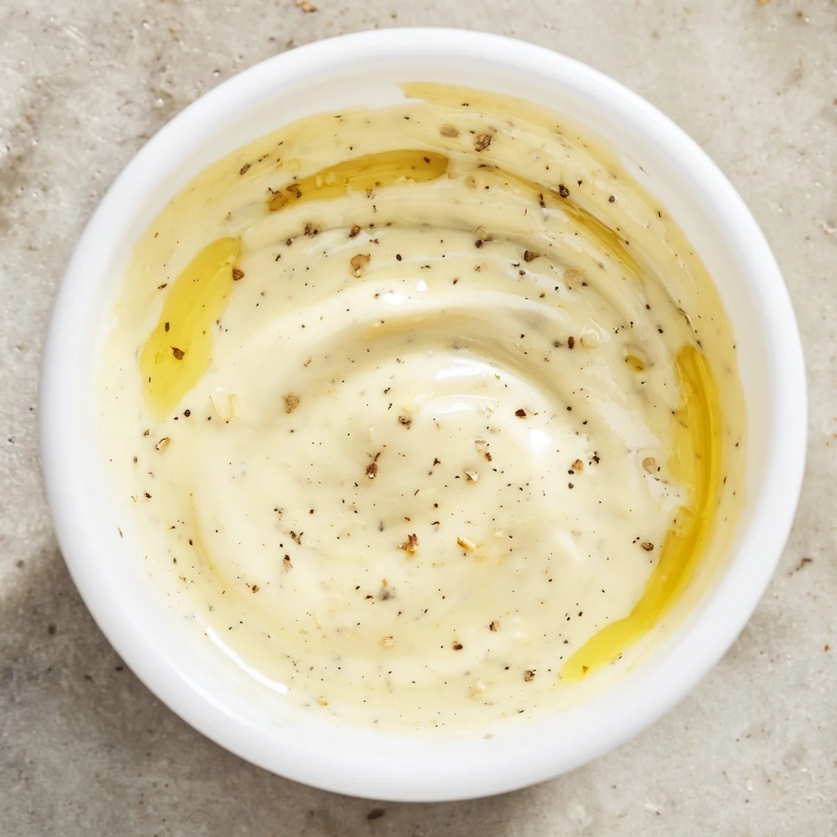 Vibrant Lemon Dijon Dressing on roasted vegetables with a fresh garnish.