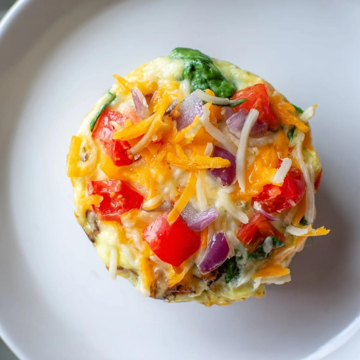 Freshly baked Best Frittata Egg Muffins with bell peppers and tomatoes, ideal for a healthy snack.