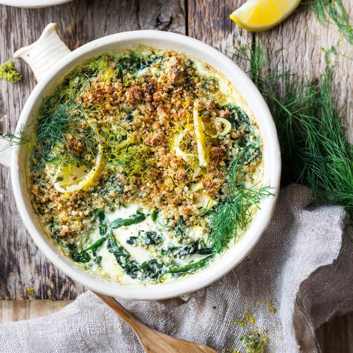 Serve this baked feta dip with spinach and pepperoncini alongside crusty bread for a delicious vegetarian and gluten-free party snack.