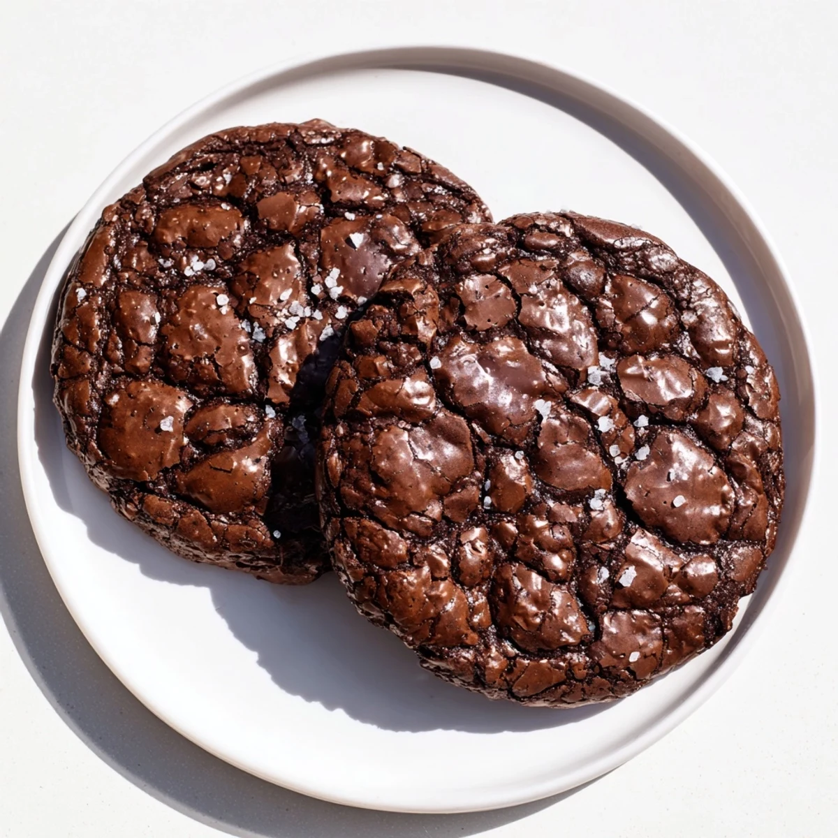 Freshly baked Gourmet Brownie Cookies with melted chocolate chips on a rustic wooden table.