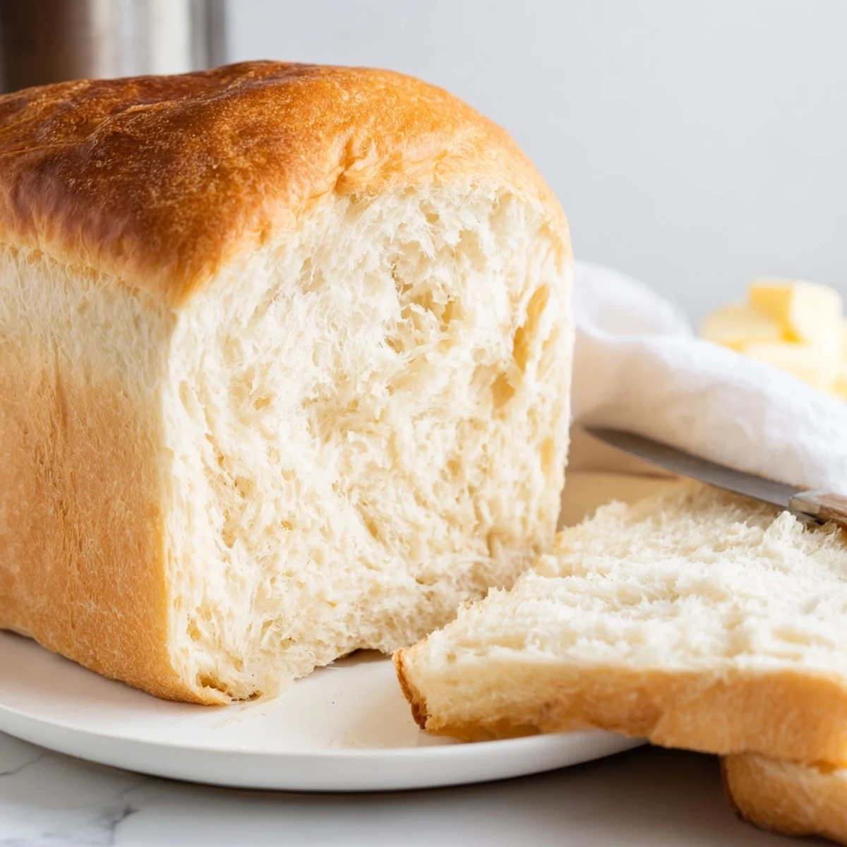 Round homemade bread cooked on stovetop, golden crust brushed with olive oil and herbs