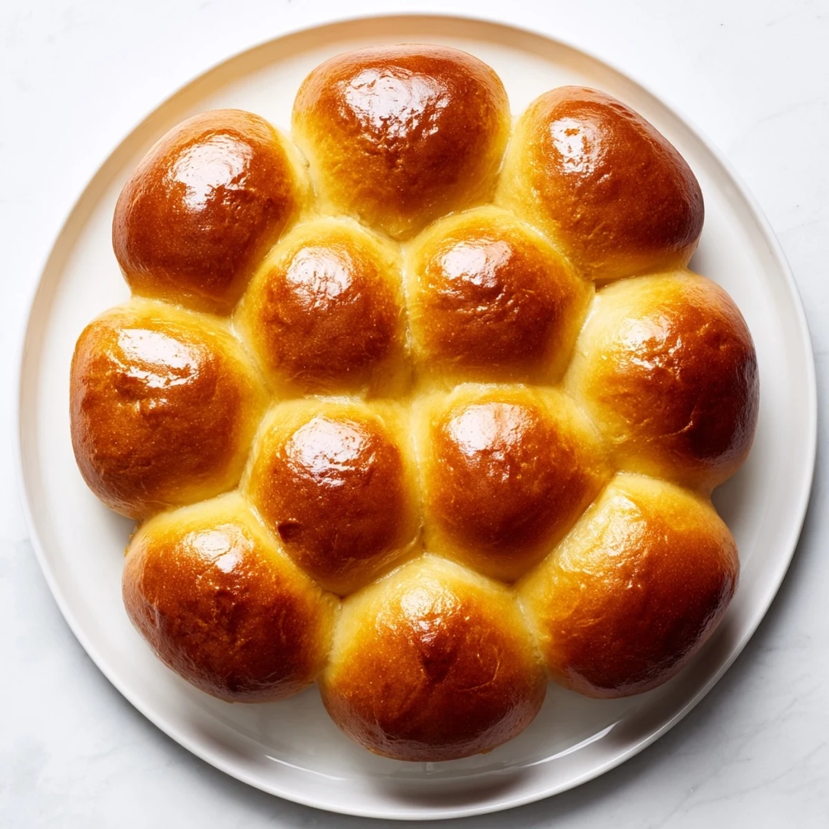 Rich French-style brioche rolls brushed with egg wash, baked to deep golden perfection for any meal