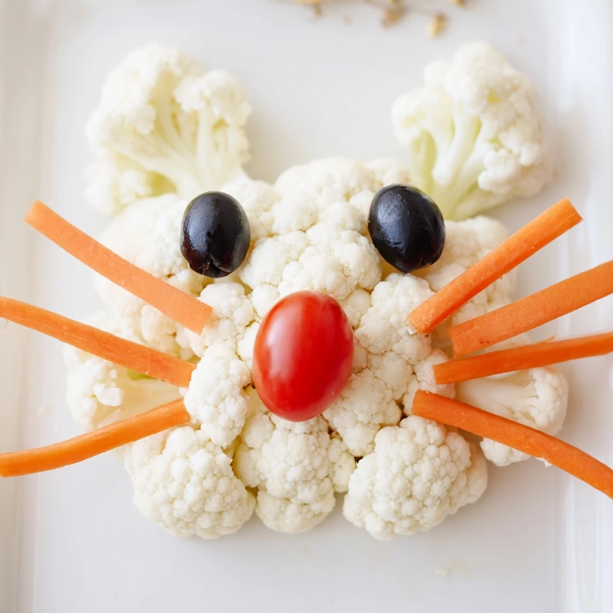 Colorful vegetable platter shaped like a bunny featuring crisp carrots, celery, and bell peppers for spring parties