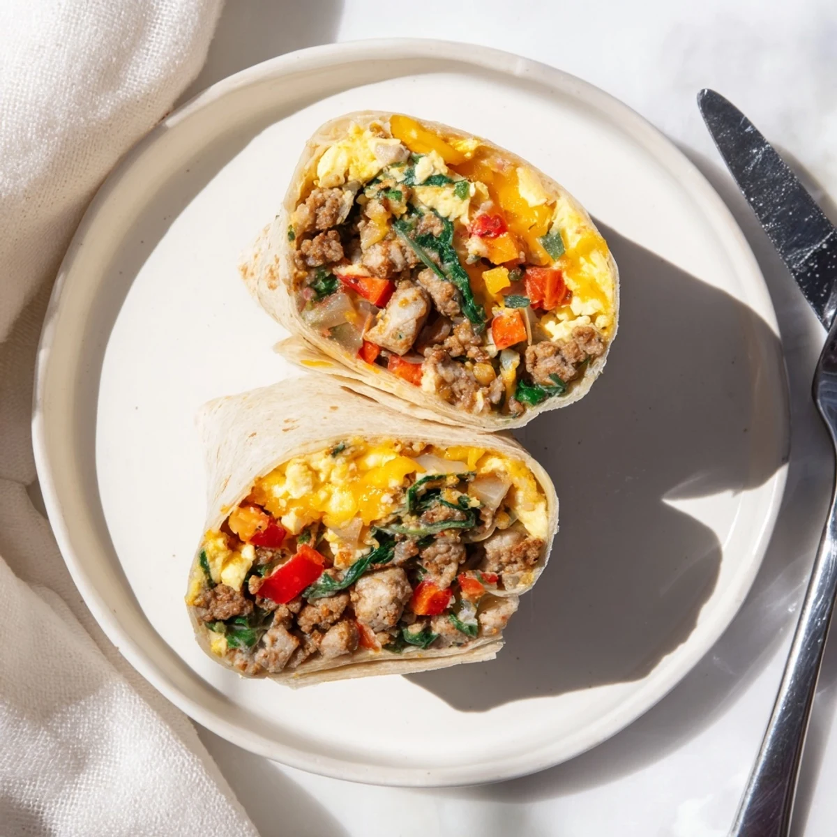 Warm freezer breakfast burritos ready to grab for a quick hearty morning meal