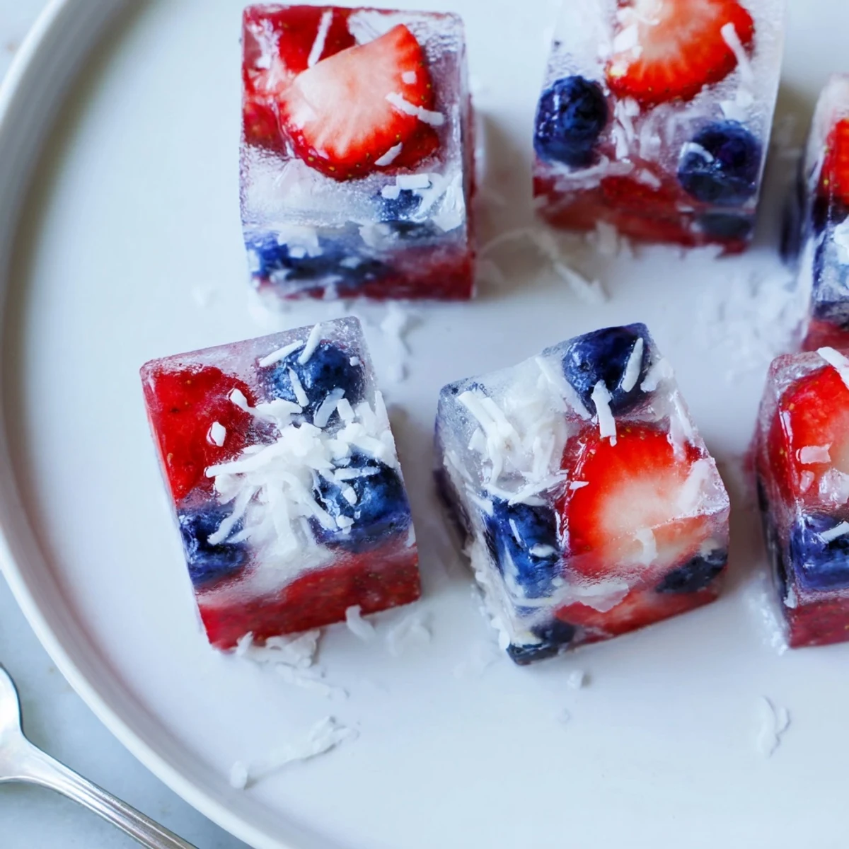 Red White And Blue Ice Cubes Recipe chilling lemonade, fruity layers glinting