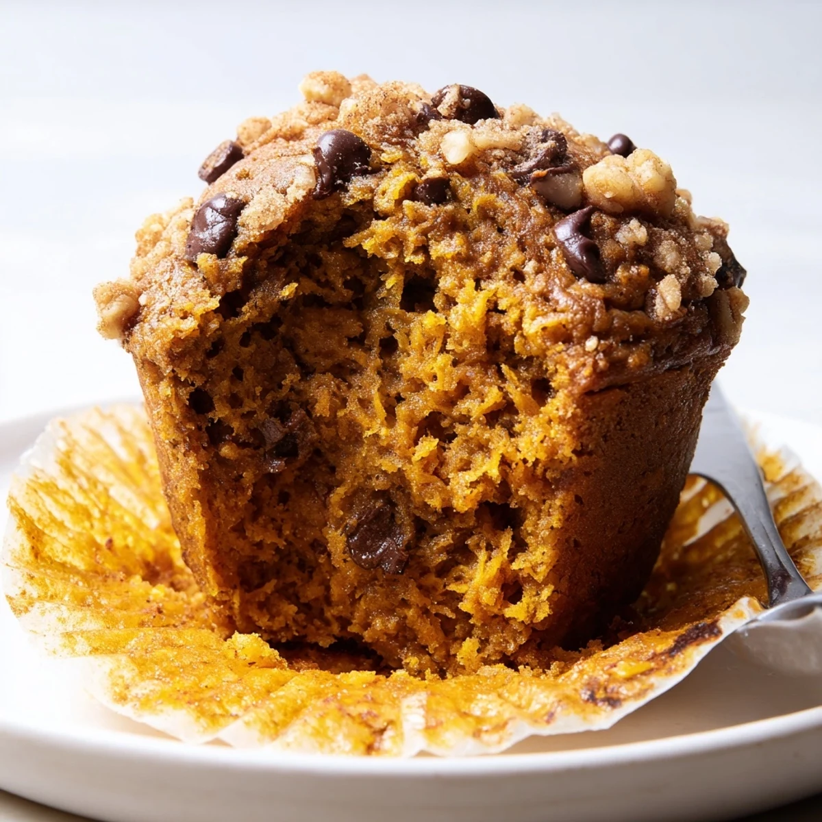 Pumpkin Banana Muffins Recipe: warm, moist muffins cooling on a wire rack.
