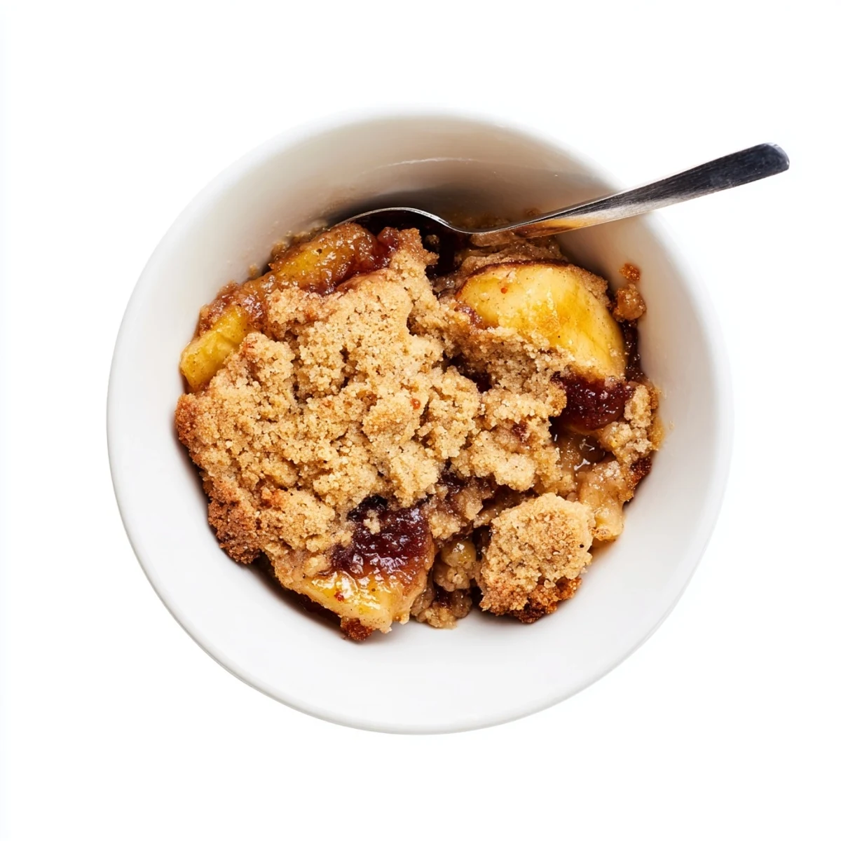 Warm slice of Southern banana cobbler recipe served with vanilla ice cream and caramel drizzle.