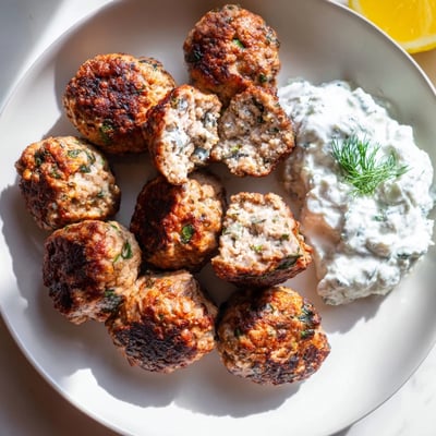 Greek Turkey Meatballs With Tzatziki